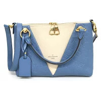 Louis Vuitton Shoulder Bag Tote Monogram Empreinte V Blue Ivory White